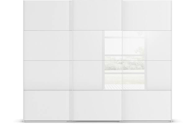 Goossens kledingkast finca combi glans mat glas wit hoogwaardig meubelplaat - 8244414-{merk}-finca-combi-sts-wit-schuifdeuren-01